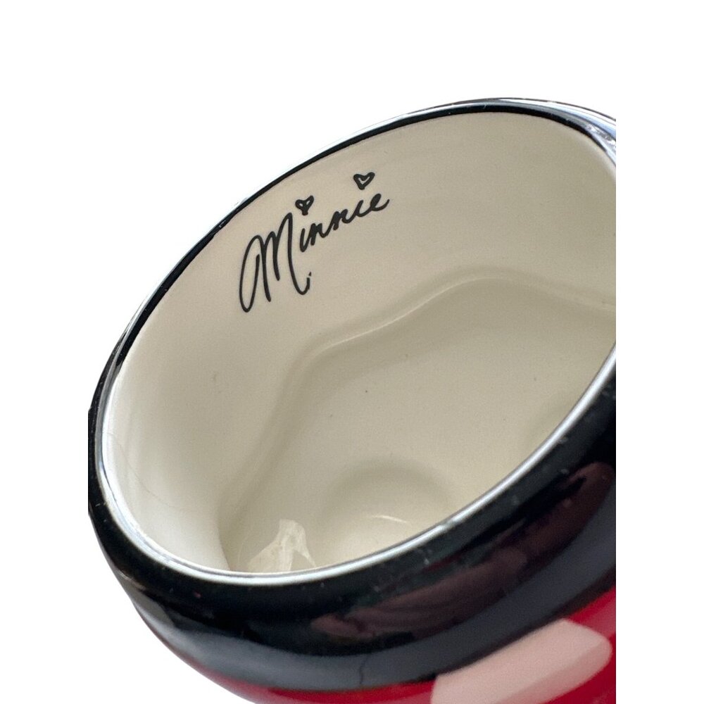 Minnie Mouse Coffee Cup Polka Dot Ceramic Mug With Yellow Shoes & Glove Handle - Picture 2 of 8